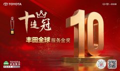 喜讯：一汽丰田荣获丰田全球服务表彰十连冠特别奖